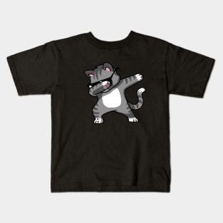 Dabbing Cat Funny Shirt Dab Hip Hop Dabbing Kitten Kids T-Shirt